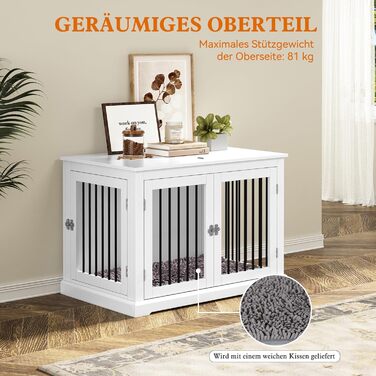 Клітка для собак HOLTICO, чорна (L) з подушкою, для дому, клітка-меблі, закривається