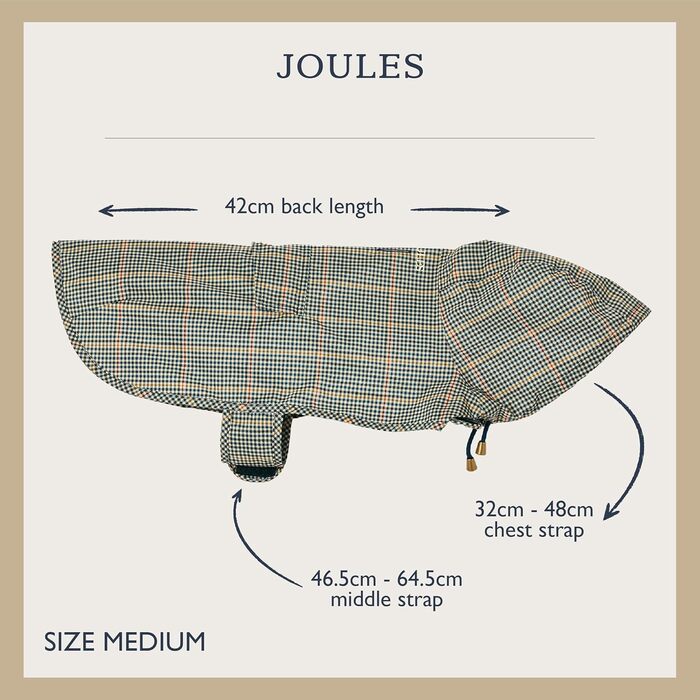 Водонепроникний дощовик для собак Rosewood x Joules Henson Check, маленький, легкий, з можливістю прання