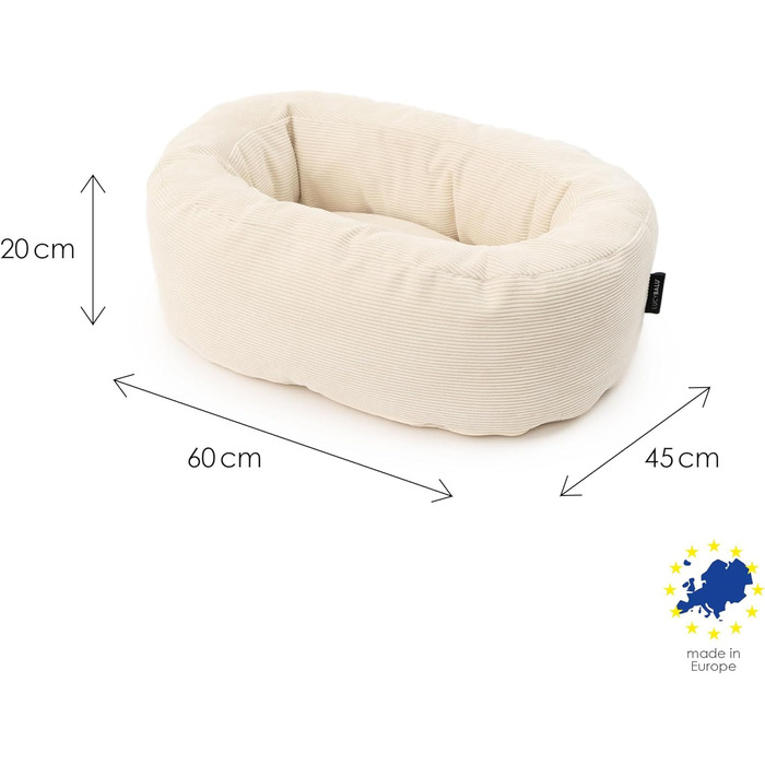 Котяче ліжко LucyBalu Dinghy, біле, м'яке, для малих і великих котів, знімний чохол, пране, лежанка, диван, подушка
