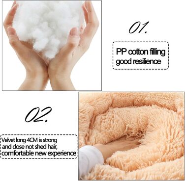 Заспокійливе ліжко для собак, подушка-пончик, кругла, дуже м'яка, пральна, для собак та котів