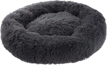 Кругле собаче ліжко з антиковзким покриттям, колір та розмір на вибір, діаметр 120 см, темно-сірий