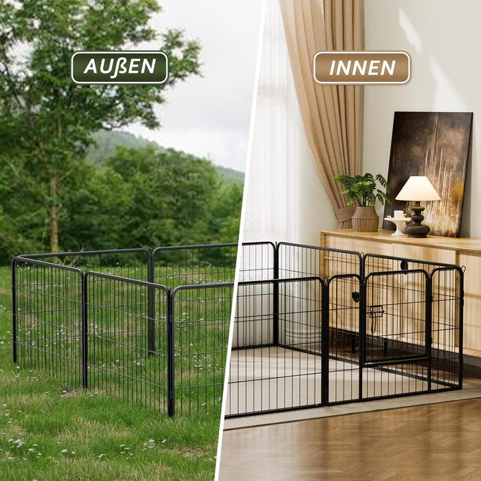 Металевий вольєр для собак та цуценят, переносний загон для тварин, ігровий майданчик на вулицю (12 шт.)
