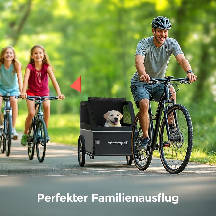 Фаркоп для велосипеда з собакою XL – Складаний фаркоп для велосипеда з собакою з рампою, амортизацією та з'єднувачем – Фаркоп для собак до 45 кг – Водонепроникний – Сумісний з електровелосипедами (Сірий)