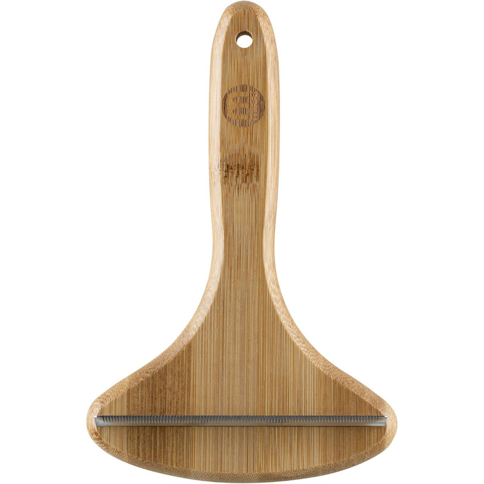 Щітка Mikki для собак та котів з бамбуковою ручкою, видаляє підшерсток та линяючу шерсть, нержавіюча сталь