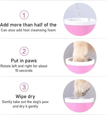 Очисник лап для собак і котів, силіконовий, рожевий (M)