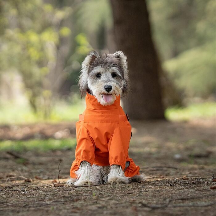 Зимовий теплий одяг для собак з отвором для повідка. Вітронепроникна куртка для собак, зимовий одяг для малих, середніх та великих собак (M, Помаранчево-жовтий)