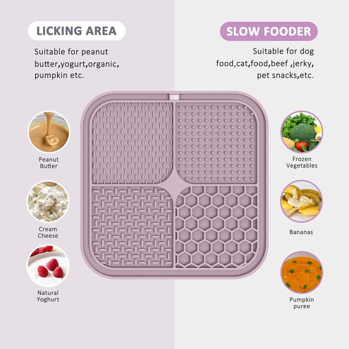 Килимок для собак з присосками, 2 шт. - антистрес, для повільного облизування, навчання, 21.6 x 21.6 см