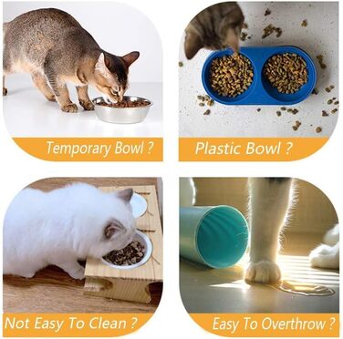 Керамічні миски для собак та котів з дерев'яною підставкою | VIKEDI | Керамічні миски для корму та води для тварин