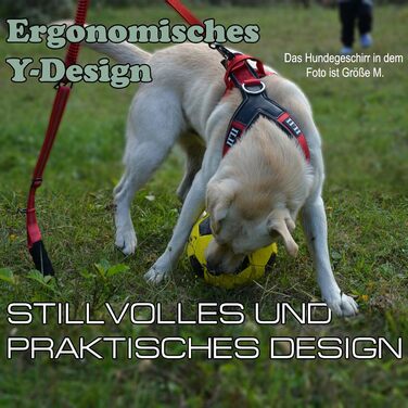 Нашийник для собак III Y - міцний, елегантний та комфортний. Унікальний дизайн для середніх та великих собак. Червоний (L)
