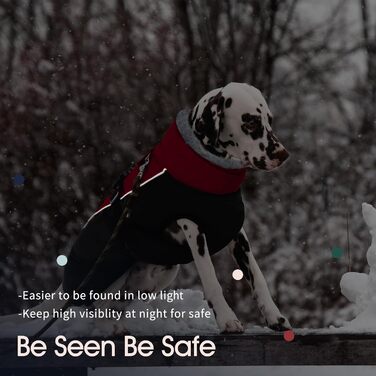 Теплий зимовий одяг для собак IECOii з відбиваючими елементами, регульований, з пряжкою, флісова комір для холодної погоди, м'який зимовий теплий одяг для собак маленьких, середніх та великих розмірів (Small(Обхват грудей: 32-42 см), Бордовий)