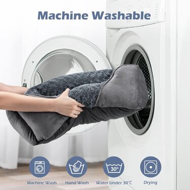 Велике собаче ліжко INVENHO для великих, середніх та маленьких собак, прямокутне, ортопедичне, м'яке, з неслизьким покриттям, сіре, 76 x 61 x 23 см