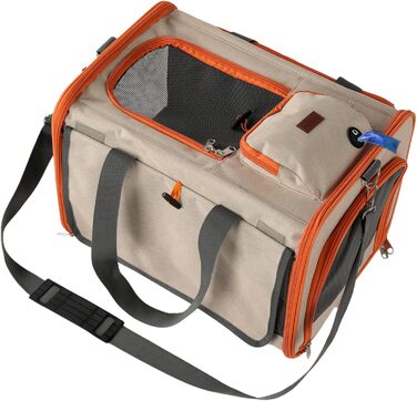 Транспортна сумка для собак та котів, велика, дихаюча, з сонцезахистом, для подорожей, KhakiOL