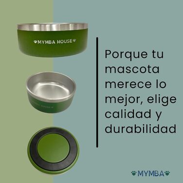 Нержавійна годівниця для котів та собак, антиковзаюча, легко миється, зелена