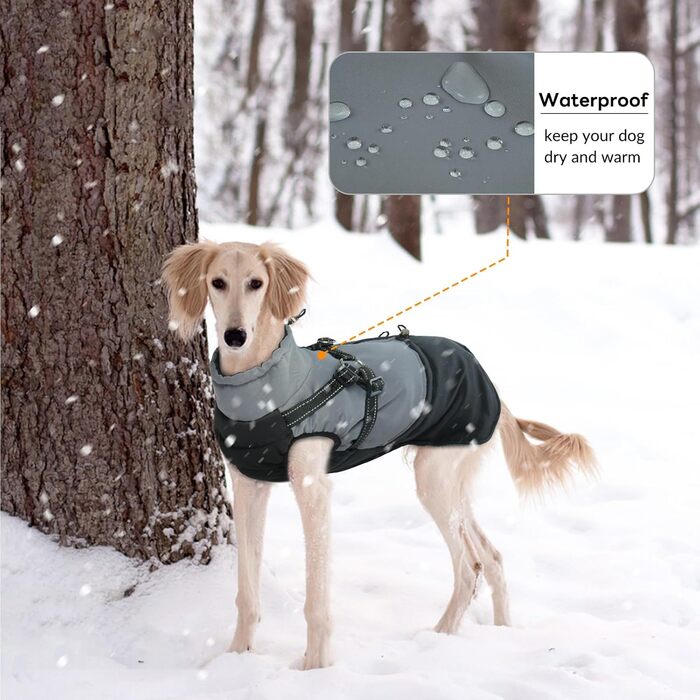 Водонепроникний зимовий теплий одяг для собак маленьких порід, чорний, розмір M