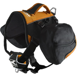 Kurgo Baxter Large - Трекінговий рюкзак для собак, чорний/оранжевий, для походів, бігу, кемпінгу