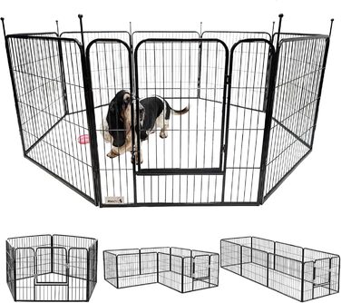 Складаний вольєр MaxxPet для цуценят і домашніх тварин, 16 панелей, 80x100 см, металевий вигульний манеж для собак і кошенят, регульований, для вулиці та дому