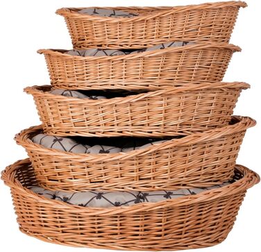 Корзина для собак з ротангу, корзина для тварин, корзина для котів (Бежева, 100x75 H27)