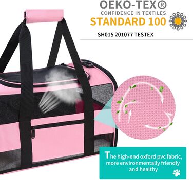 Транспортна переноска для котів та собак, велика, рожева. Розкладна переноска для тварин з м'якими боковинами, підходить для середніх та маленьких собак та котів