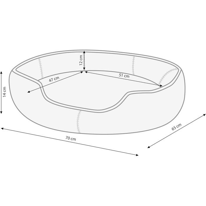 Кругле ліжко для собак та котів Dehner Lieblinge Sammy, бежеве, 57x52x14 см, поліестер