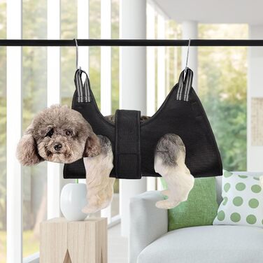 Грумерський жилет для собак та котів YRRYGMN | для грумінгу, купання, стрижки та обрізки кігтів. Чорний