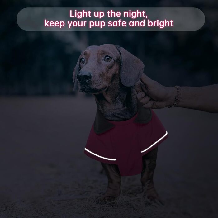 Зимовий теплий дощовик для собак Такса (M), рожевий. Захист від вітру та вологи, з отвором для повідка. Тепла куртка для собак великих порід.