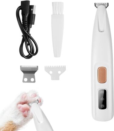 Професійний триммер для тварин PawTrim Pro з LED-підсвічуванням: бездротовий, водонепроникний, USB-зарядка, для собак, котів, догляду за лапами, вухами, обличчям та тілом