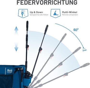 Возик вантажний Timber Ridge XXL, складаний, з кишенею та тримачем для напоїв, для саду, кемпінгу, покупок (Блакитний)