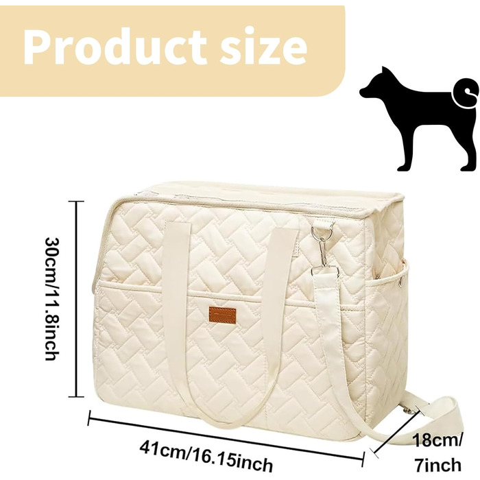 Сумка-переноска для собак та котів до 5 кг, сумочка для цуценят з регульованим поводком - 41x18x30 см