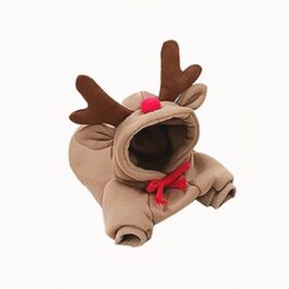 Теплий зимовий одяг для собак, милий халат для собак, толстовка з капюшоном, фліс, костюм для домашніх тварин, куртка для Французького бульдога, Чихуахуа, одяг для собак, колір кава, розмір S