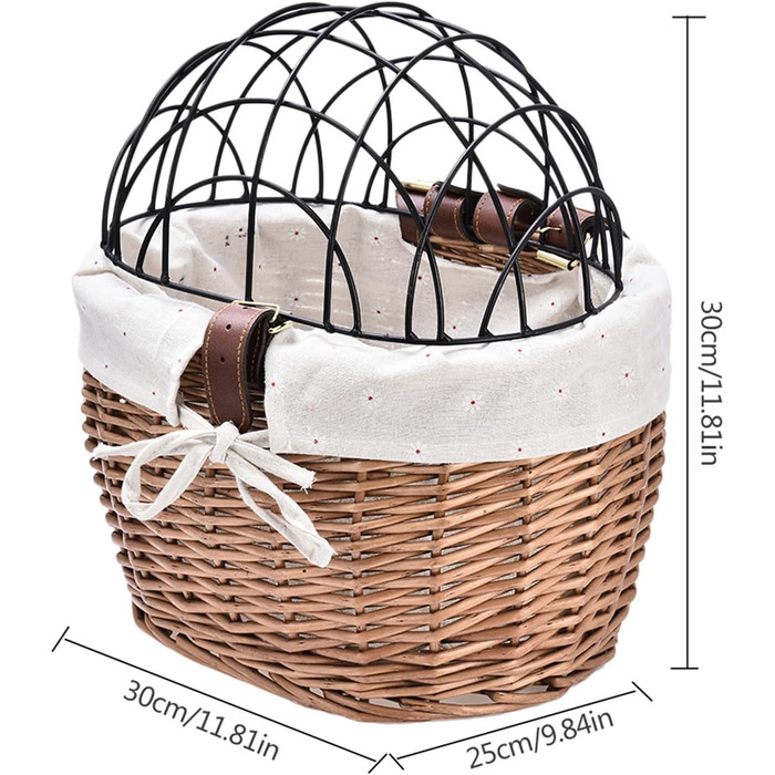 Фарбований кошик для велосипеда з ротангу для котів – знімний мішок для тварин, кошик для велосипеда, переноска для котів, аксесуари для велопоїздок