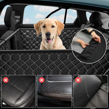 Захист для заднього сидіння автомобіля для собак з жорстким дном, XL, чорний. Водонепроникний, зносостійкий, антиковзний, для собак, вантажівок.