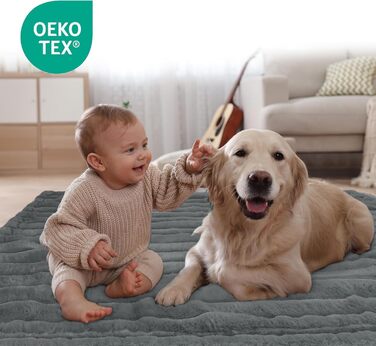 Водонепроникний коврик для собак на диван, плюш, великий розмір (127x152,4 см), XL, сірий, Twin (60x80')