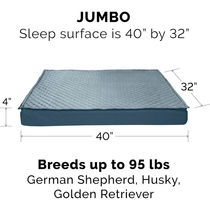 Гіркий собачий лежак Furhaven з водовідштовхувальним гелем, охолоджуючий, для великих/середніх собак, знімний, пральний чохол, до 25 кг, Indoor/Outdoor, логотип, матеріал Оксфордський поліканвас, матрац – (Cabrio Steppdecke (спокійний блакитний), L 102 x 