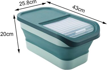 Контейнер для корму для собак Colcolo, 10 кг, складний, герметичний, зелений