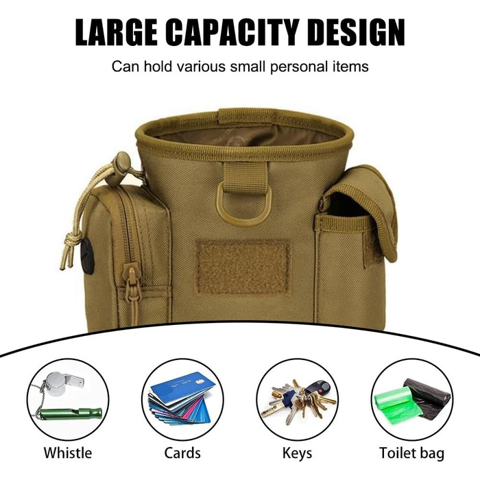 Сумка для тренування собак DONGKER, водонепроникна, з 2 кишенями, бежева