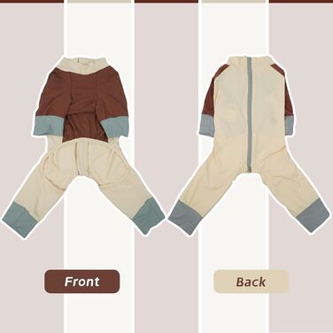 Піжама для собак Hjumarayan, еластичний комбінезон з блискавкою, повне покриття, довгі штанини, захист від бруду, прохолодний костюм-одяг для прогулянок та після операції, бежевий XL XL Beige