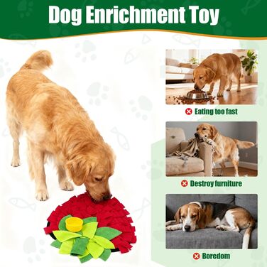 Килимок для собак середнього розміру, 45 x 35 см - інтерактивна іграшка-головоломка для собак, стимуляція розумової діяльності