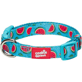 М'який неопреновий нашийник для собак Cookie Paws, регульований, з унікальним дизайном «Кавун», розмір S, міцний і зручний