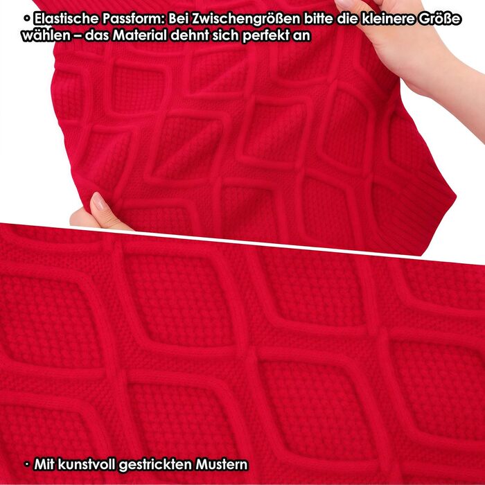 Світер для собак Konvinit, великі породи, теплий зимовий, для чихуахуа до лабрадора, XS-2XL, червоний (L: обхват грудей 53 см)