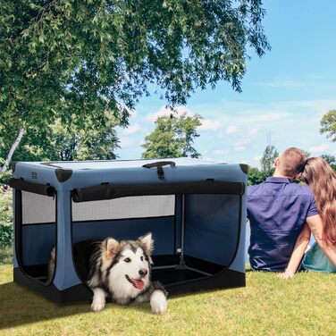 Клітка для собак Petsfit: складана переноска з регульованим чохлом та металевим каркасом. Підходить для собак великих, середніх та маленьких порід. Легка у зберіганні.