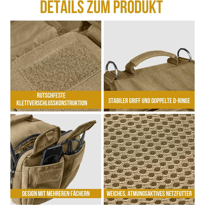 Шлейка для собак OneTigris з рюкзаком, Hoppy Camper 3.0, для кемпінгу та піших прогулянок, для середніх/великих собак, зелена (L, коричнева)