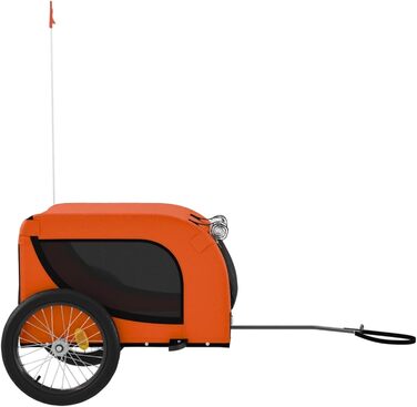 SECOLI Причіп для собак, візок для собак, буги для собак з відбивачем. Причіп для велосипеда для собак до 45 кг, оранжевий, 136 x 69 x 73.5 см