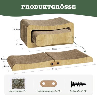 Котячий когтетоп Pawtasy на стіну та кут з іграшкою - когтеточка для котів