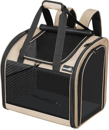 Рюкзак для собак та котів Pecute: зручний та вентильований, для подорожей та прогулянок (Хакі)