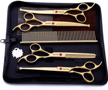 Набір професійних ножиць для грумінгу собак та котів (4 шт.) з нержавіючої сталі