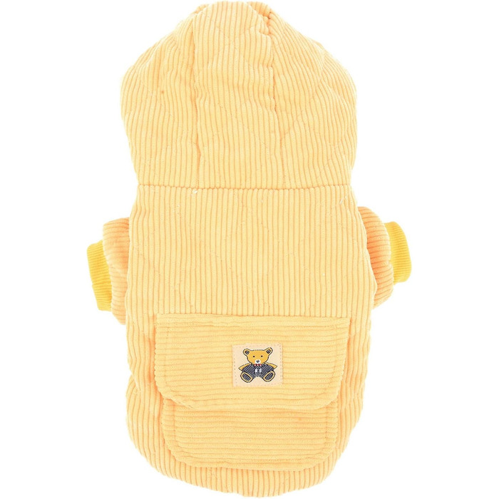 Зуена зимовий теплий пуховик для маленьких собак. М'який, з бавовни, з капюшоном. Тепла піджака для цуценят, ідеально для холодної погоди. Підходить для Чихуахуа. Колір: зелений. Розмір: S, жовтий