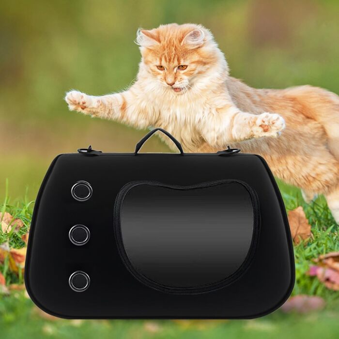 Сумка-переноска для собак, маленька, через плече, чорна. Ідеально для прогулянок, пікніків, кемпінгу. Зручна, легка, прозора переноска для маленьких собак.