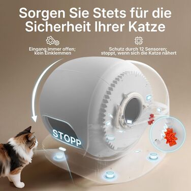 Самоочисний автоматичний туалет для котів PETKIT Purobot Max 3, 76л, з подвійною системою видалення запаху та збільшеним входом, білий