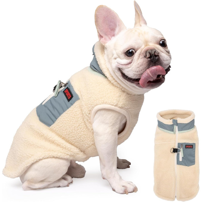 Теплий зимовий пуховик для собак FeimaX: вільний, з D-порогом, для маленьких та середніх собак (зелено-бежевий, S)