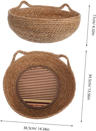 Гніздо для котів у печері: ручне плетене ліжко для домашніх тварин з морської трави. Підходить для кошенят та маленьких собак. Кругле внутрішнє ліжко-корзинка, естетичне ліжко для комфорту цілий рік.